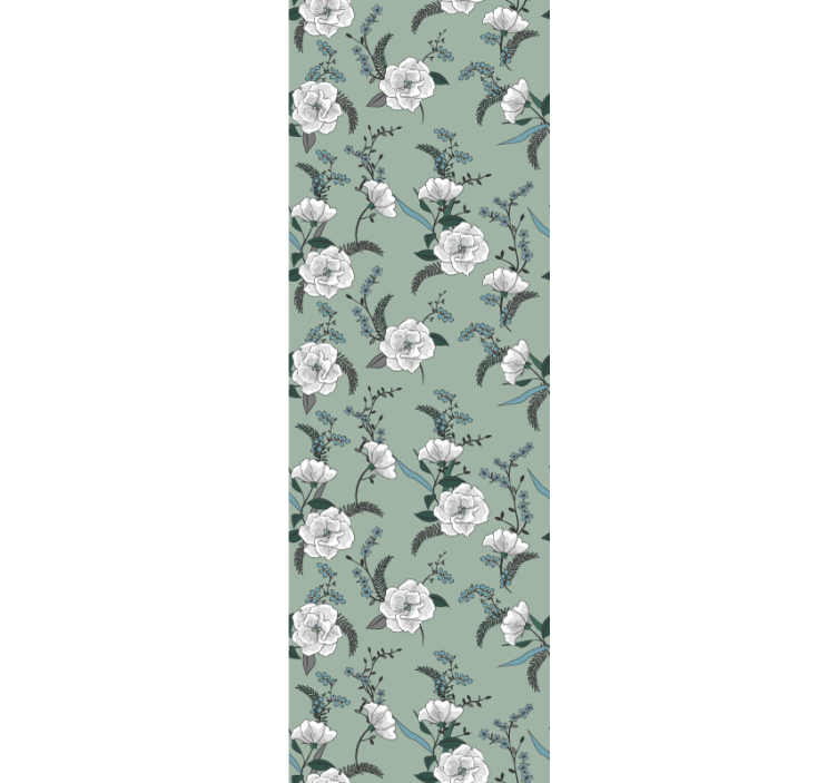 Elegant blossom green motif flower wallpaper - TenStickers