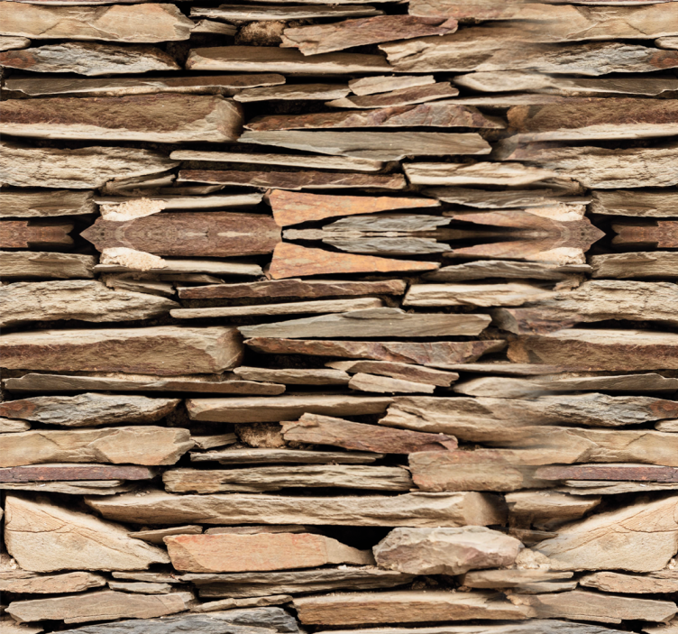 Stacked slate wall stone wallpaper - TenStickers