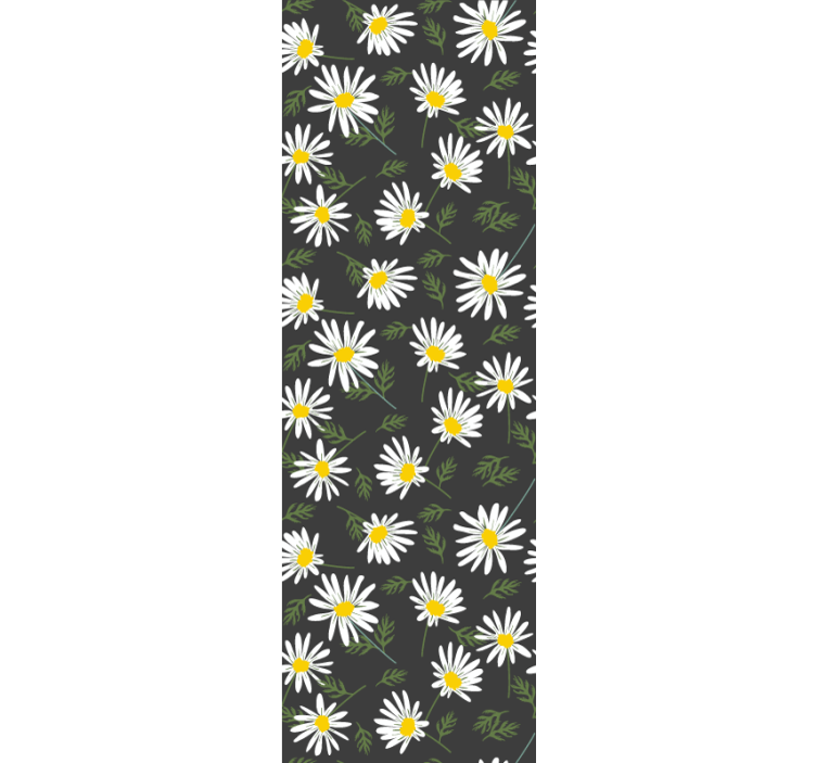 Daisies and Leaves flower wallpaper - TenStickers