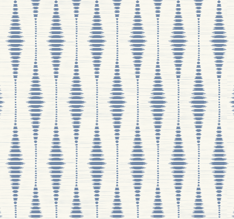"Rabaul Ikat" blue and beige wallpaper - TenStickers