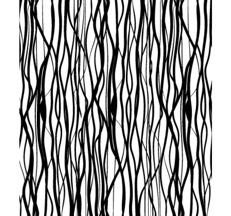 Living room wallpaper with thin black branches - TenStickers