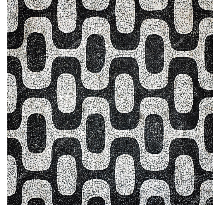 Living room wallpaper inspired by portuguese cobblestones - TenStickers