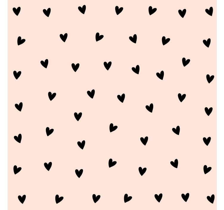 Bedroom wallpaper with black heart pattern - TenStickers
