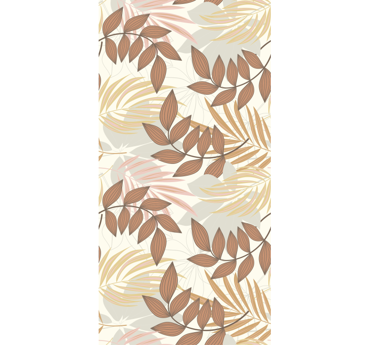 Leaf wallpaper in soft and warm colors - TenStickers
