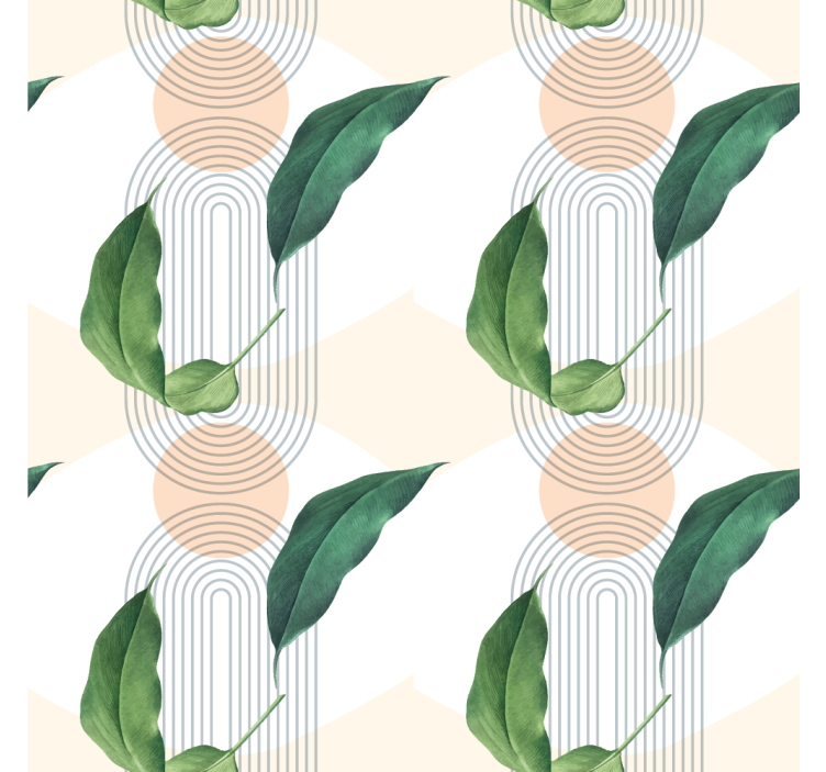 Bedroom wallpaper leafy geometric design - TenStickers