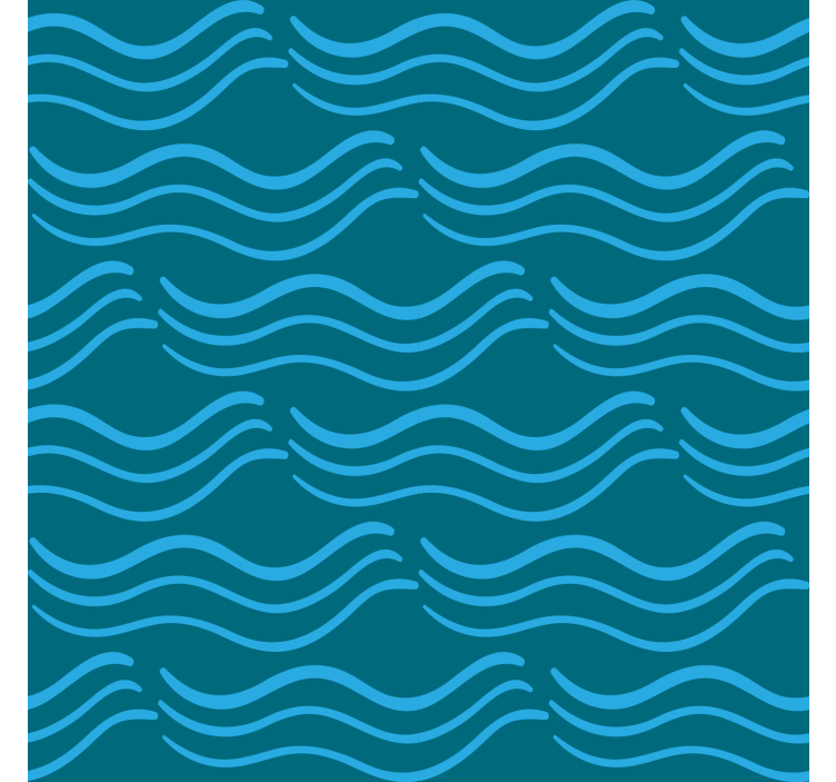 Bedroom wallpaper in flowing aqua patterns - TenStickers
