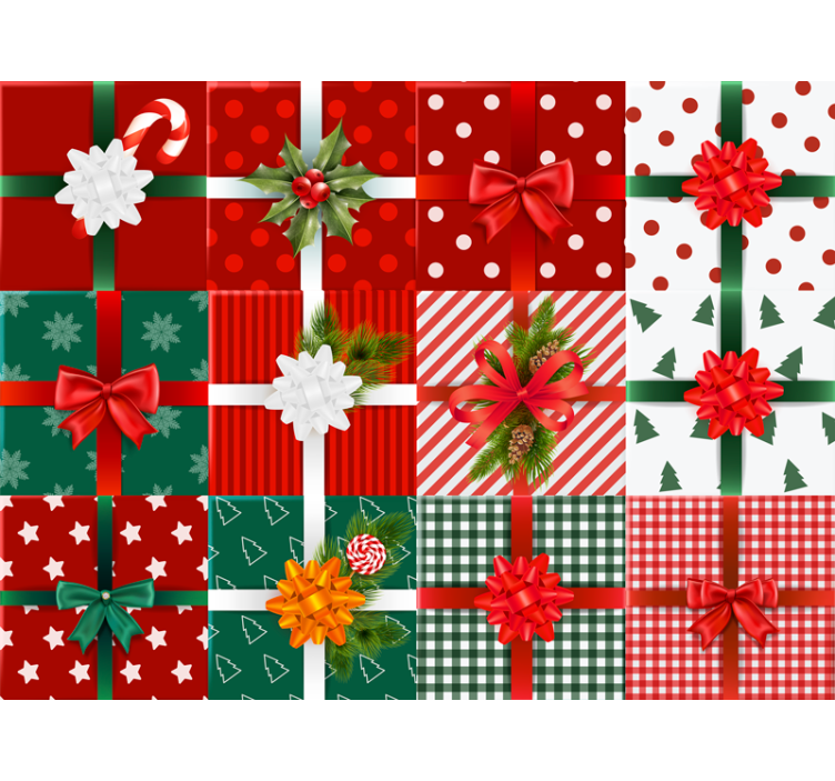 Christmas wallpaper festive gift designs - TenStickers