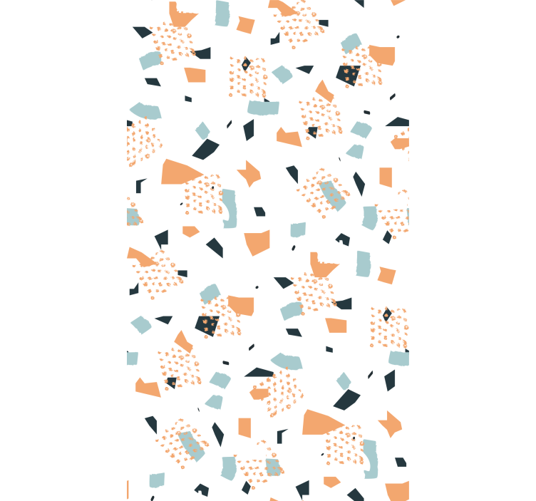 Hallway wallpaper with irregular pastel figures pattern - TenStickers
