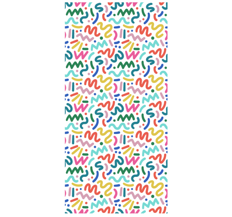 Hallway wallpaper with abstract colorful shapes - TenStickers