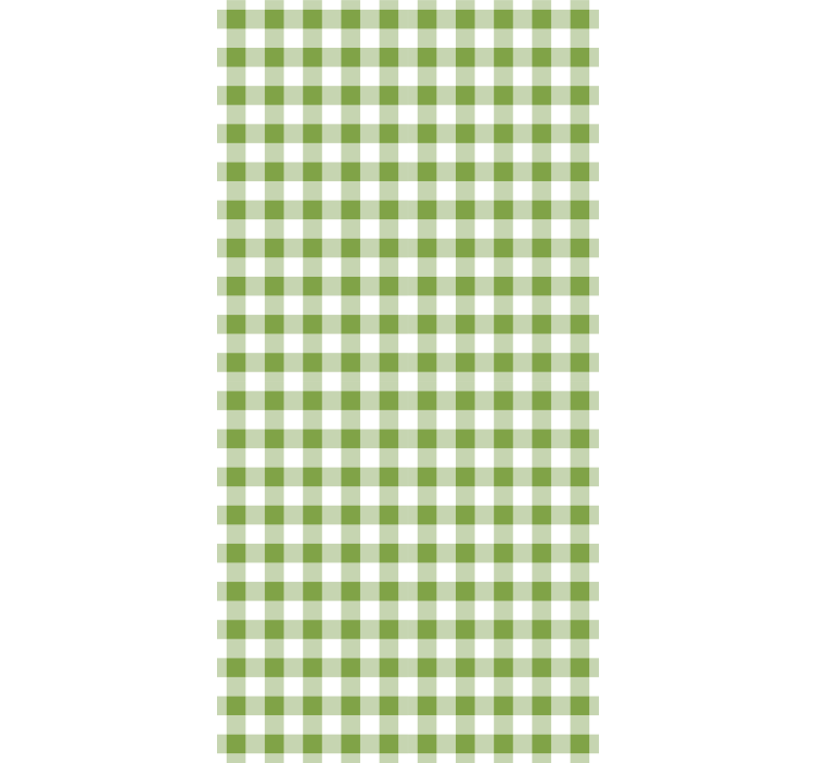 Hallway wallpaper with white and green squares - TenStickers