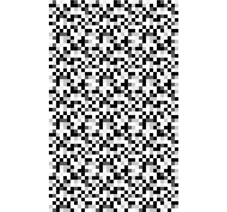 Hallway wallpaper in monochrome pixel pattern - TenStickers
