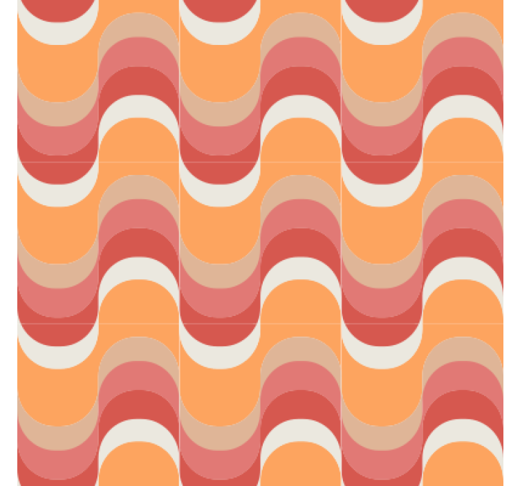 Vintage wallpaper with vibrant wave design - TenStickers