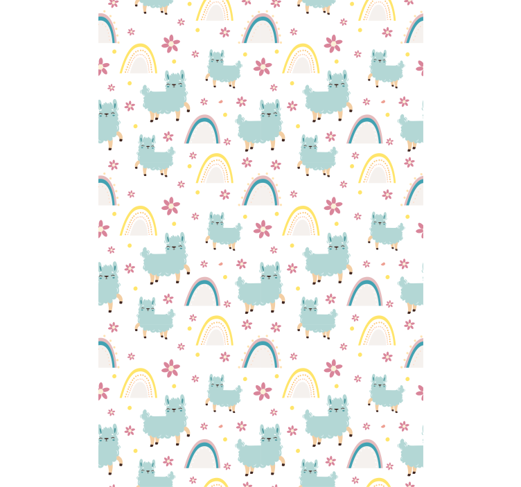 Kids wallpaper funny sheep unicorns pattern - TenStickers