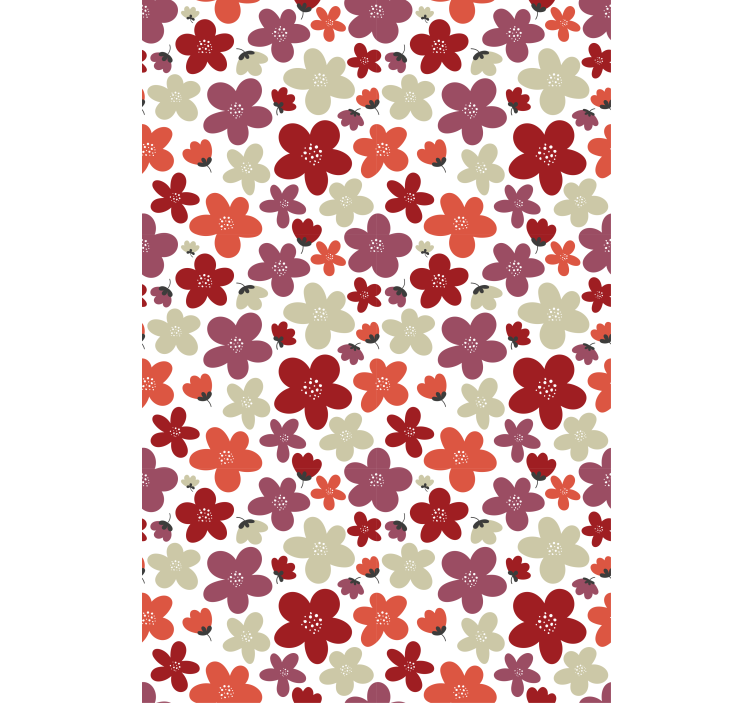 Scandinavian wallpaper red abstract flower pattern - TenStickers