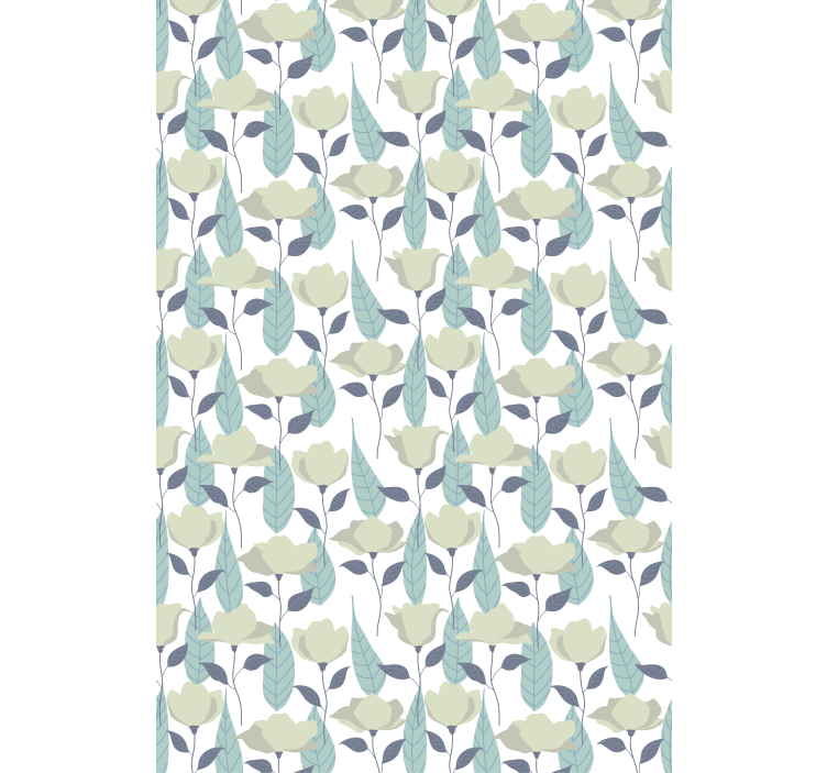 Skandinavian wallpaper pastel plant pattern - TenStickers