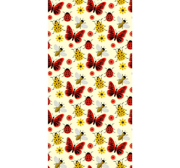 Skandinavian wallpaper colorful minimalistic insect design - TenStickers
