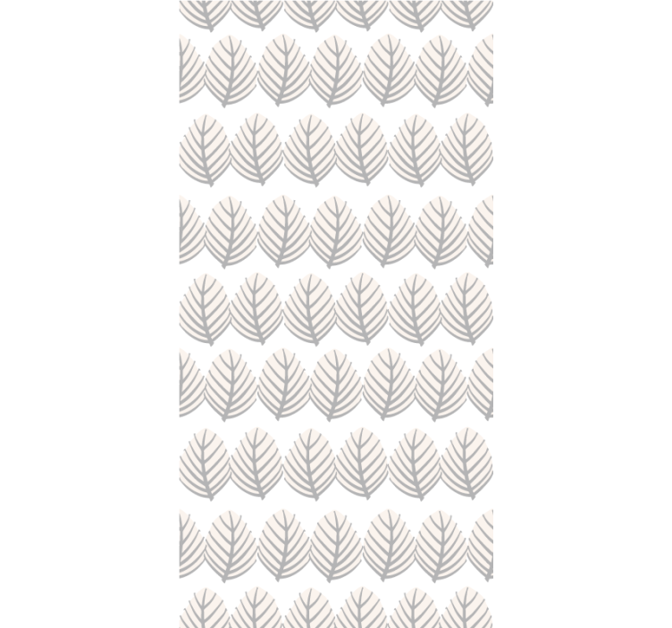 Scandinavian wallpaper grey leaf pattern - TenStickers