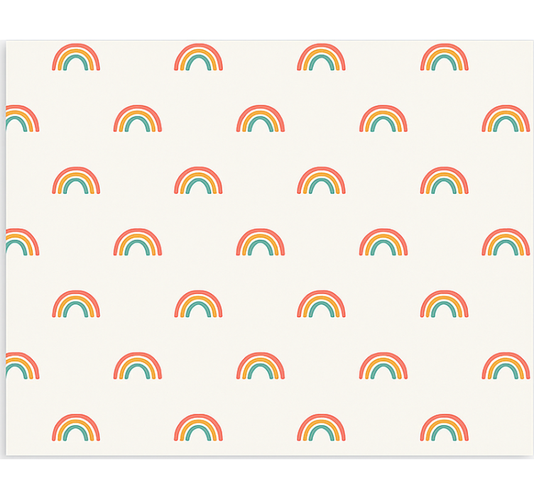 Scandinavian wallpaper colourful cascading rainbows - TenStickers