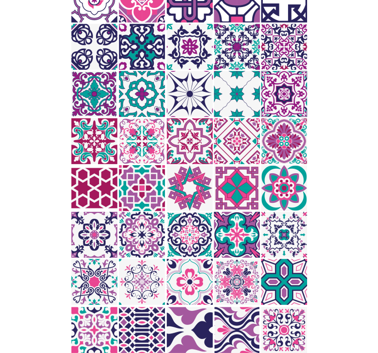 Textured wallpaper with geometric tile design - TenStickers