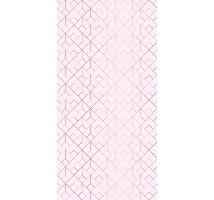 Classic wallpaper pink with gold lines pattern - TenStickers