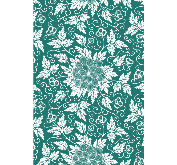 Living room wallpaper with vintage floral design - TenStickers