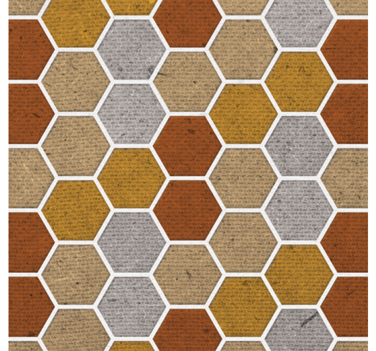 Living room wallpaper honeycomb texture - TenStickers
