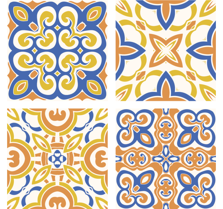 Tile wallpaper sicilian tiles - TenStickers