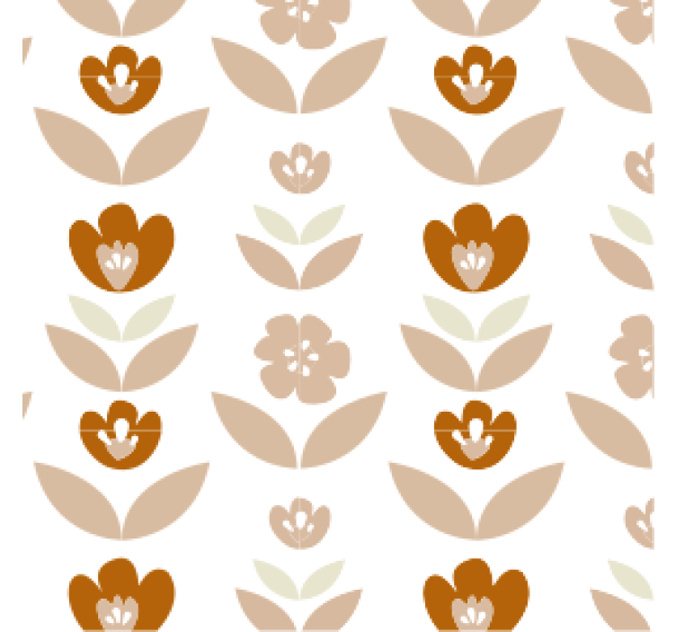 Vintage wallpaper with 70s floral design - TenStickers