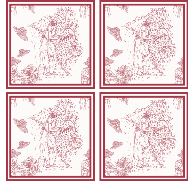 Vintage wallpaper rustic landscape illustration - TenStickers