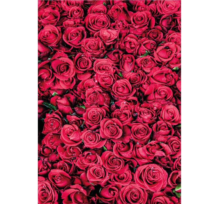 Flower wallpaper red flowers with textured backdrop - TenStickers
