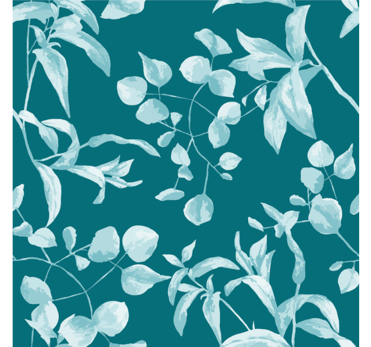 Flower wallpaper blue watercolor design - TenStickers