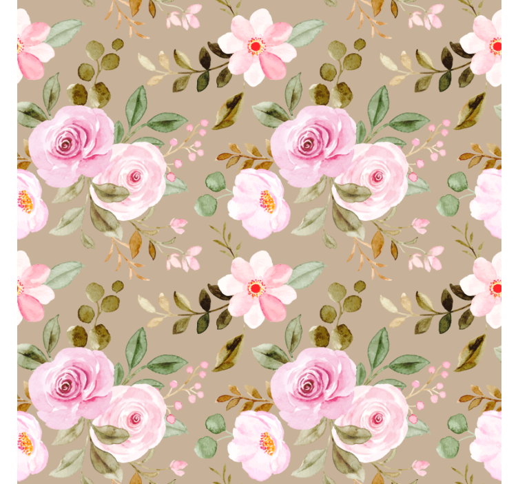Flower wallpaper vintage beige rose texture - TenStickers