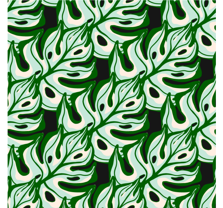 Flower wallpaper with a black and green floral pattern - TenStickers