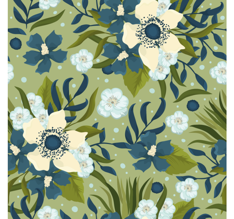 Flower wallpaper in bright summer floral design - TenStickers