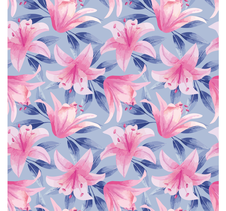 Flower wallpaper in pink and purple watercolor design - TenStickers
