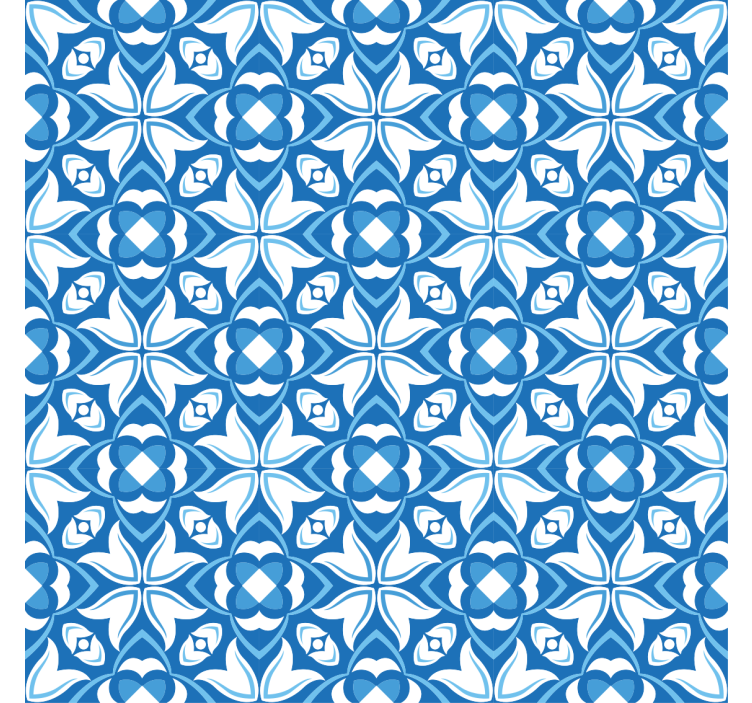 Vintage wallpaper modern blue vase hampton style - TenStickers