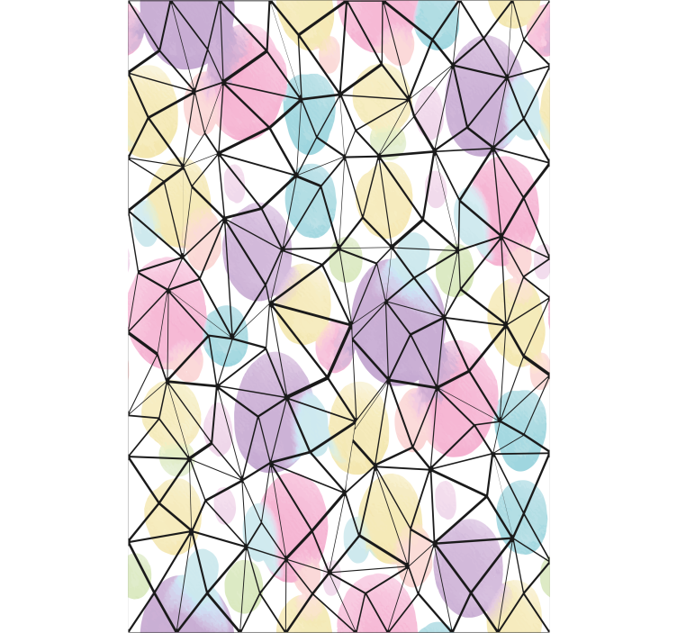 Office wallpaper colorful circles with black lines - TenStickers