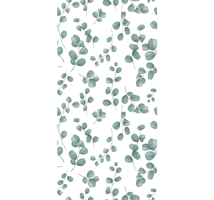 Living room wallpaper eucalyptus leaf design - TenStickers