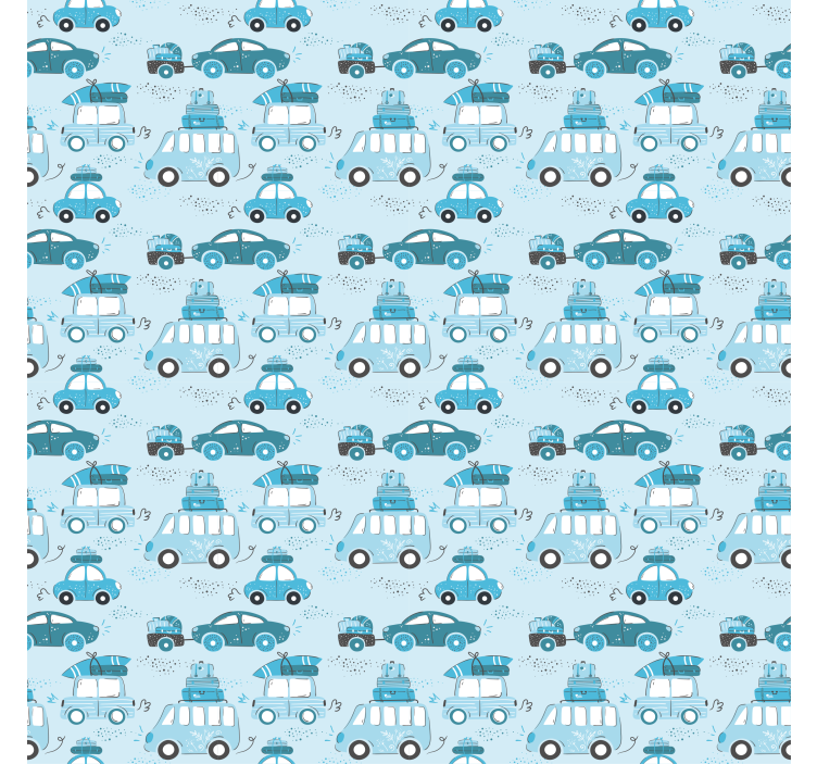 Kids wallpaper blue cars pattern - TenStickers