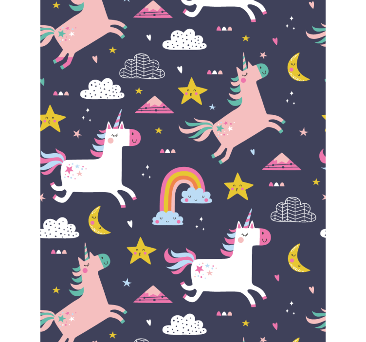Kids wallpaper unicorns and stars - TenStickers