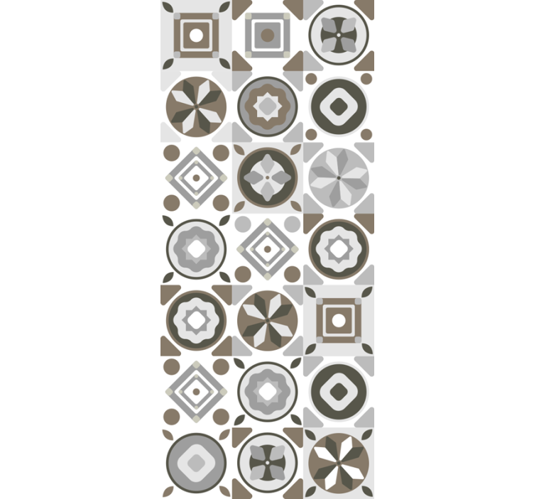 Kitchen wallpaper in grey-toned hydraulic design - TenStickers