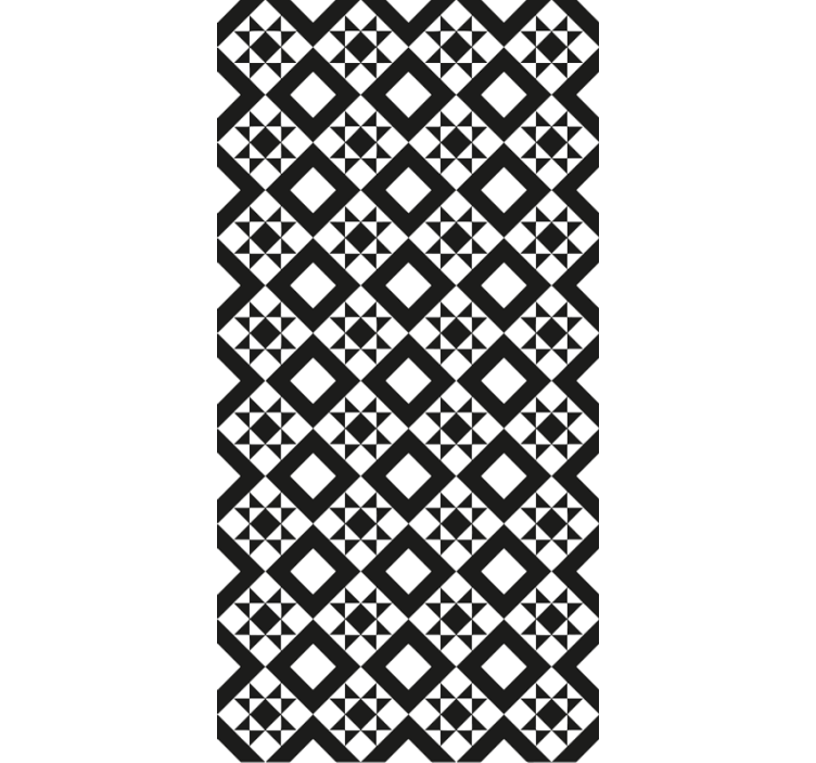 Kitchen wallpaper black and white geometric tile - TenStickers