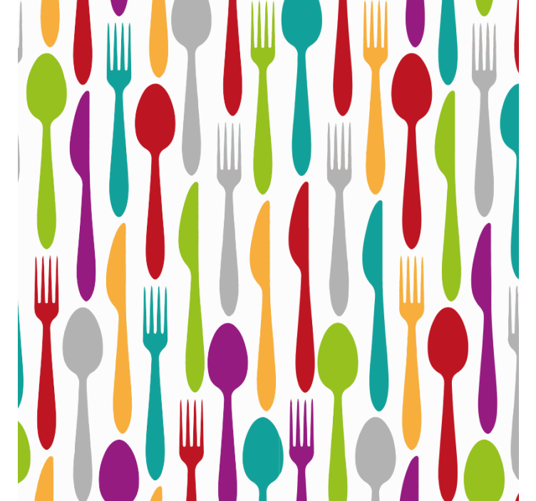 Kitchen wallpaper featuring dining tools - TenStickers