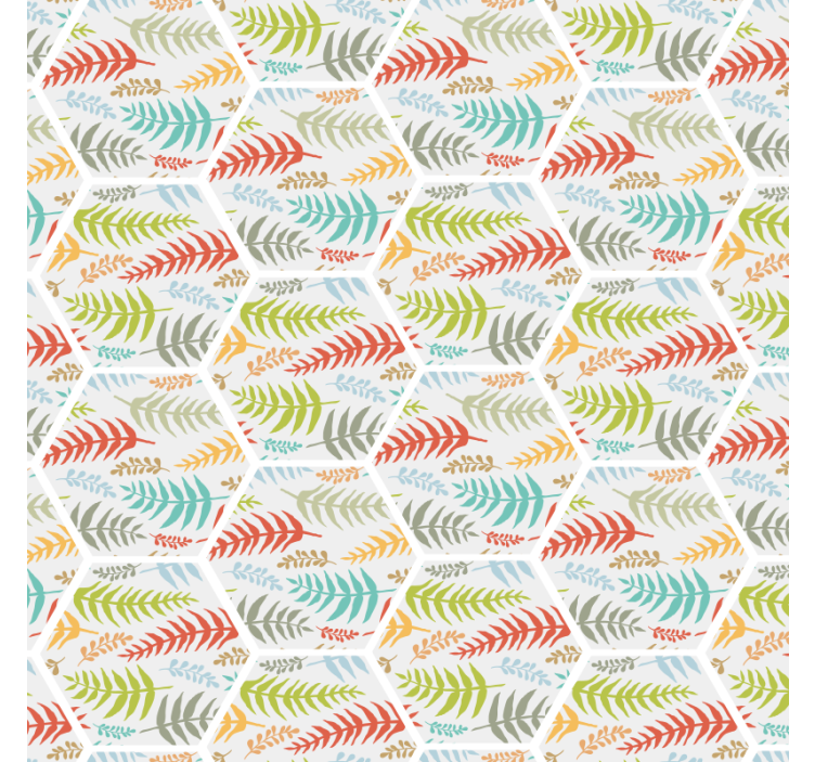 Kitchen wallpaper with plant tile design - TenStickers