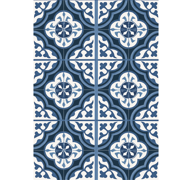 Living room wallpaper blue majorca - TenStickers