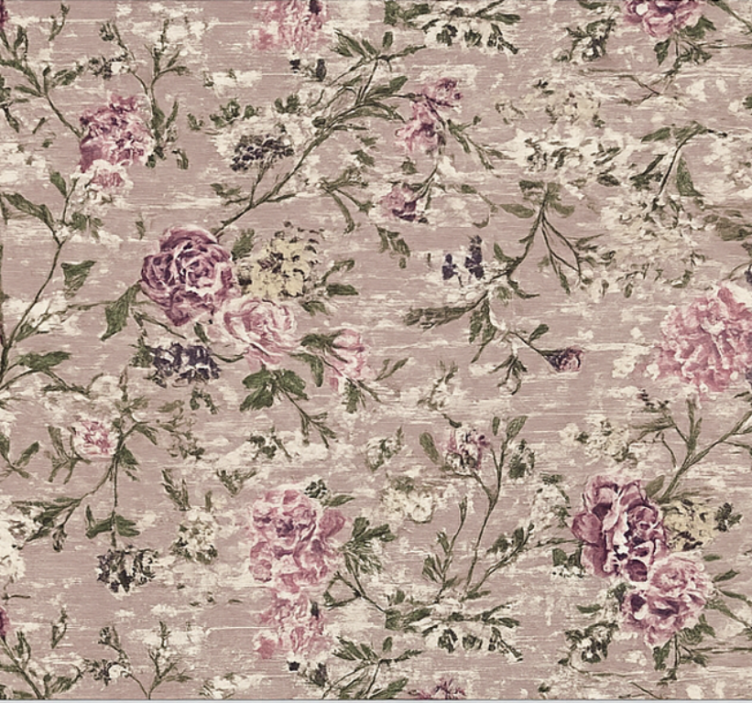 Vintage floral purple living room wallpaper - TenStickers