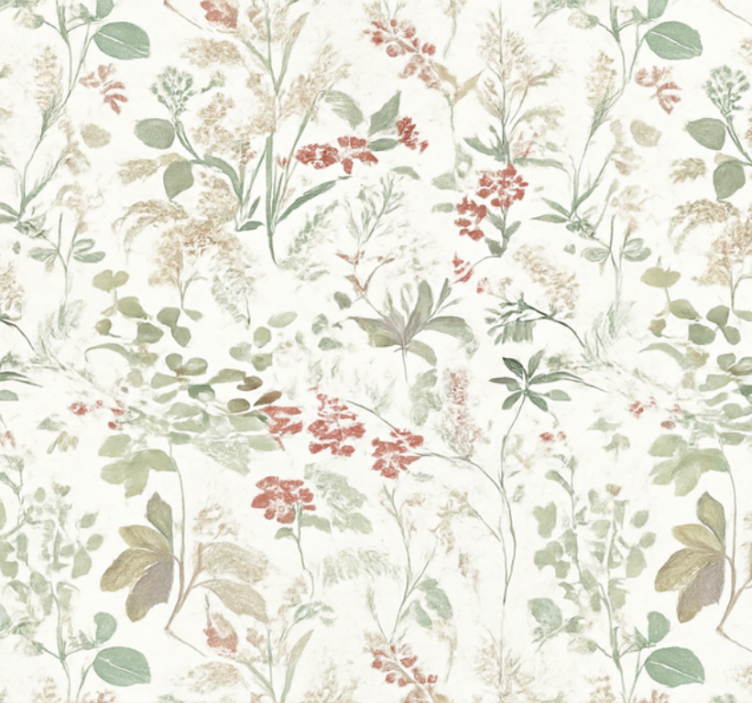 Living room wallpaper summer meadow path - TenStickers