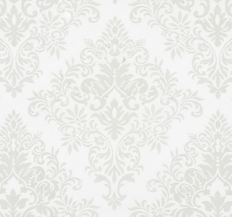 Living room wallpaper classic white damask - TenStickers