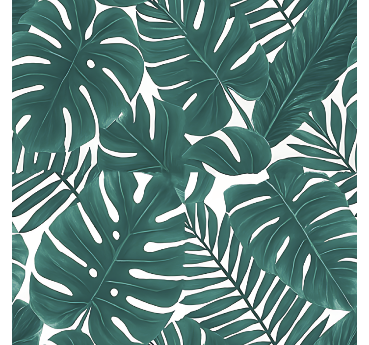 Living room wallpaper tropical palm leaves design - TenStickers