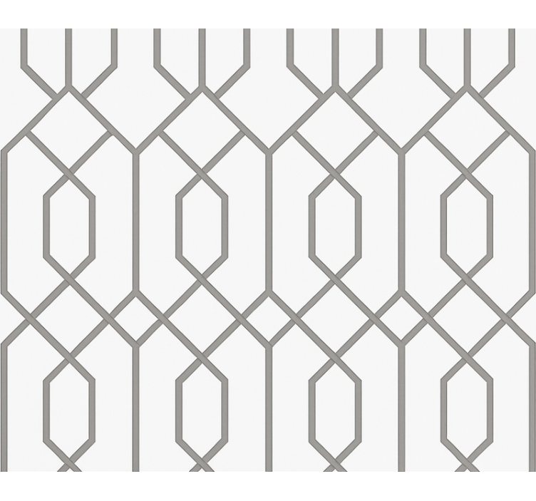 Living room wallpaper grey geometric design - TenStickers